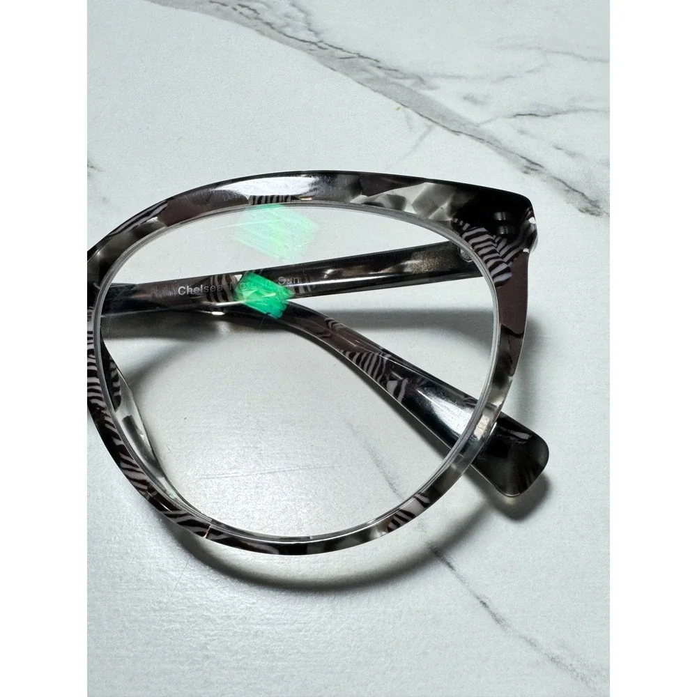 Chelsea Morgan CMS 20215 Brown Black Zebra Print Cat Eye Eyeglasses 56-15-145